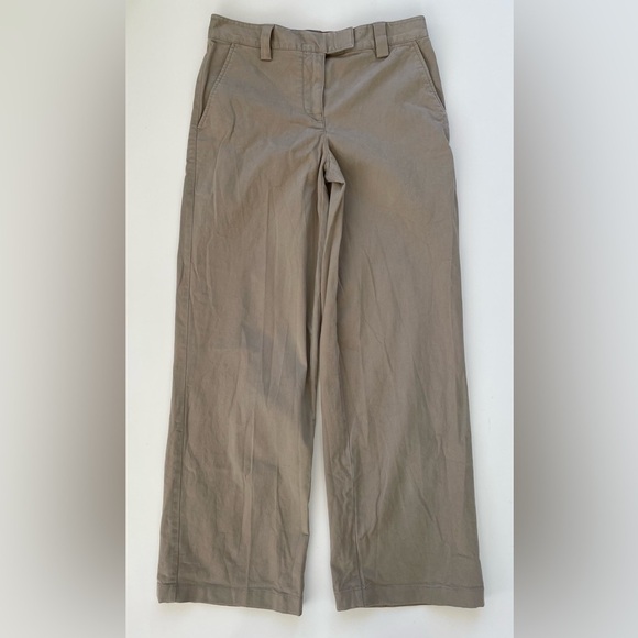 Aritzia Sunday Best Women's Tan Khaki Wide Leg Straight Leg Chino Size 2 - Picture 1 of 10